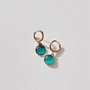 Heliophilia Silver Pendientes Maldives Dorado y Turquesa en Acero Inoxidable 316L